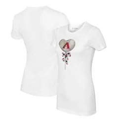 Women's Arizona Diamondbacks Tiny Turnip White Heart Lolly T-Shirt