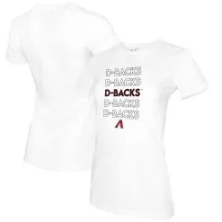 Women's Arizona Diamondbacks Tiny Turnip White Stacked T-Shirt