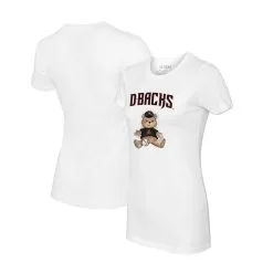 Women's Arizona Diamondbacks Tiny Turnip White Teddy Boy T-Shirt