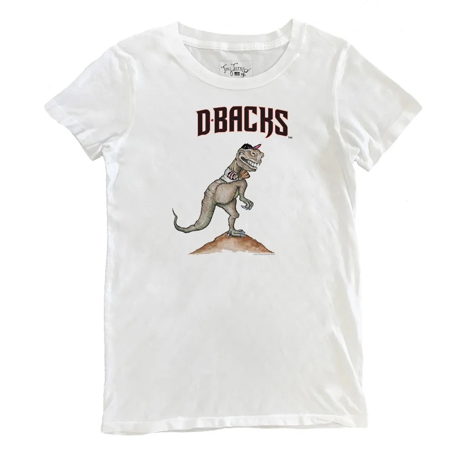 Women's Arizona Diamondbacks Tiny Turnip White TT Rex T-Shirt 3 Women's Arizona Diamondbacks Tiny Turnip White TT Rex T-Shirt