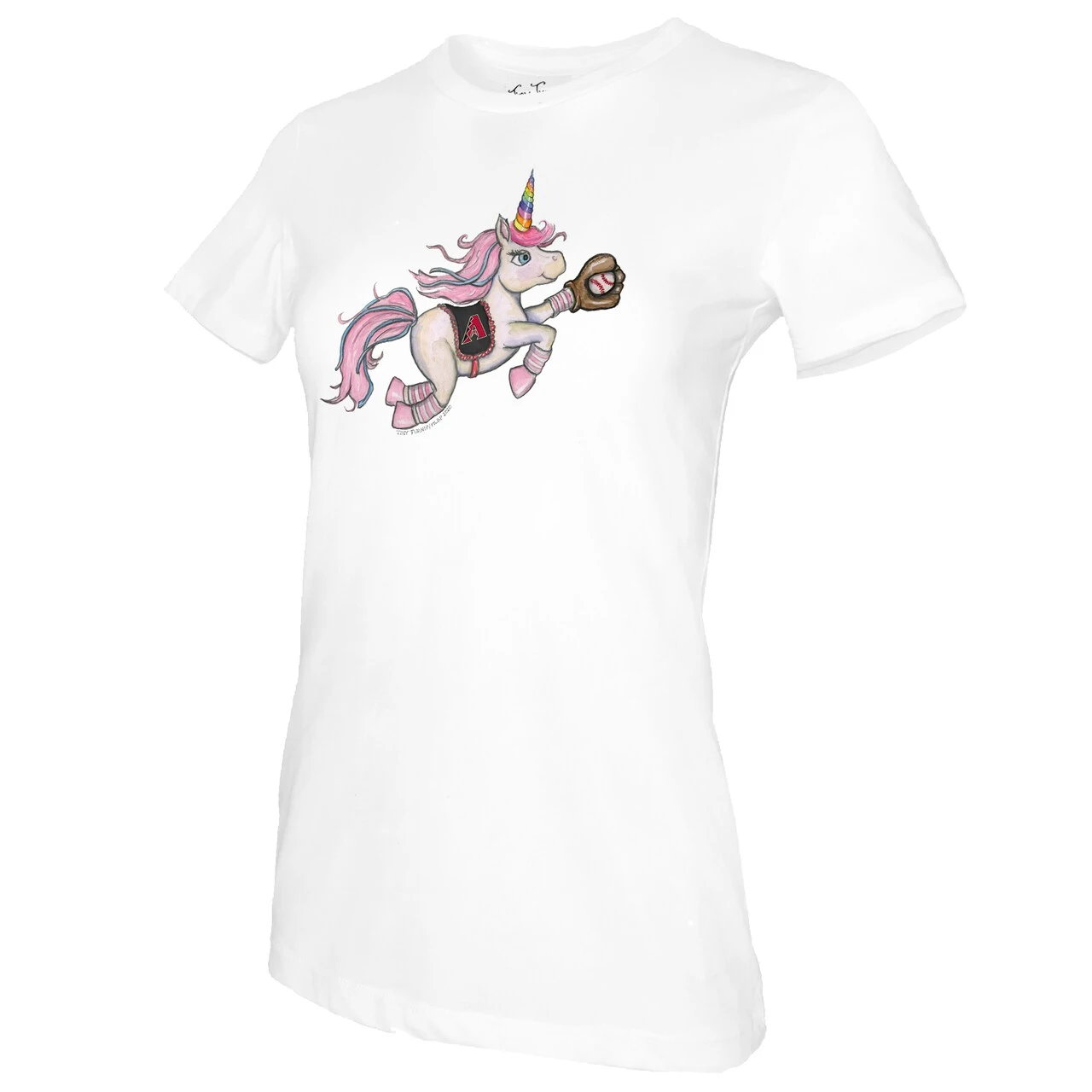 Women's Arizona Diamondbacks Tiny Turnip White Unicorn T-Shirt 4 Women's Arizona Diamondbacks Tiny Turnip White Unicorn T-Shirt - Image 2