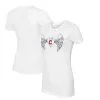 Women's Cleveland Guardians Tiny Turnip White Angel Wings T-Shirt