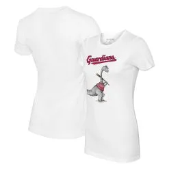 Women's Cleveland Guardians Tiny Turnip White Bronto T-Shirt