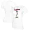 Women's Cleveland Guardians Tiny Turnip White Bubbles T-Shirt
