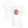 Women's Cleveland Guardians Tiny Turnip White Stitched Baseball T-Shirt