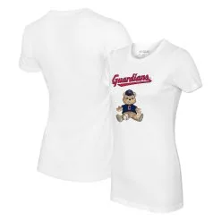 Women's Cleveland Guardians Tiny Turnip White Teddy Boy T-Shirt