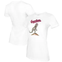 Women's Cleveland Guardians Tiny Turnip White TT Rex T-Shirt