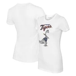 Women's Detroit Tigers Tiny Turnip White Bronto T-Shirt