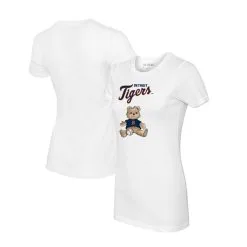 Women's Detroit Tigers Tiny Turnip White Girl Teddy T-Shirt