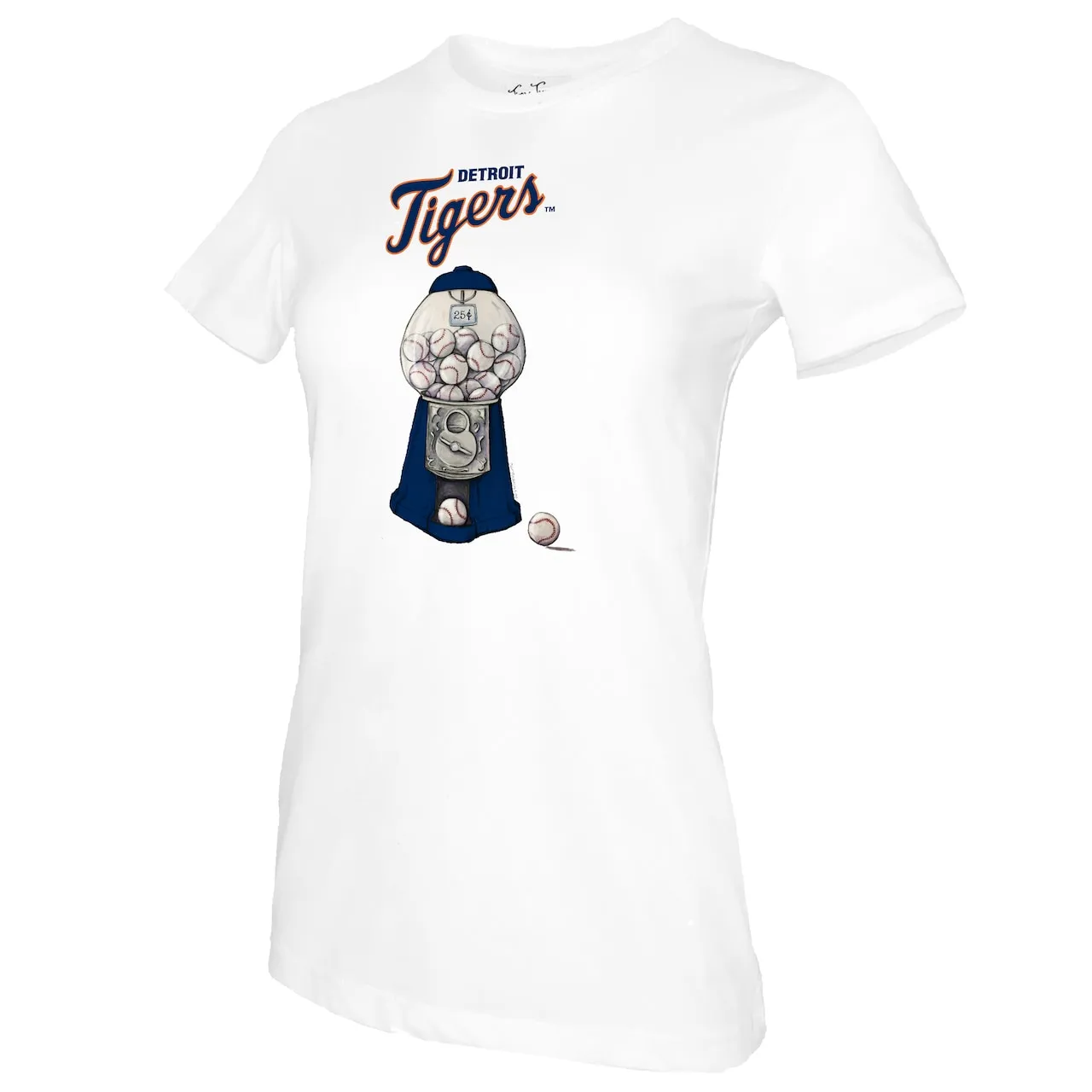 Women's Detroit Tigers Tiny Turnip White Gumball Machine T-Shirt 4 Women's Detroit Tigers Tiny Turnip White Gumball Machine T-Shirt - Image 2