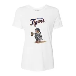 Women's Detroit Tigers Tiny Turnip White Kate The Catcher T-Shirt
