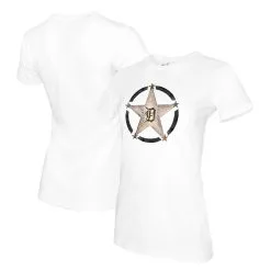 Women's Detroit Tigers Tiny Turnip White Military Star T-Shirt