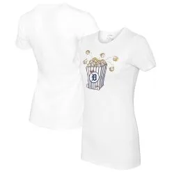 Women's Detroit Tigers Tiny Turnip White Popcorn T-Shirt