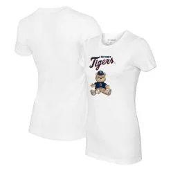 Women's Detroit Tigers Tiny Turnip White Teddy Boy T-Shirt