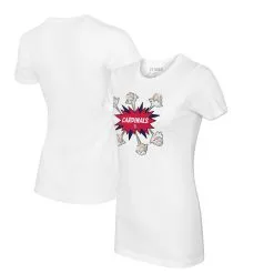 Women's St. Louis Cardinals Tiny Turnip White Baseball Pow T-Shirt