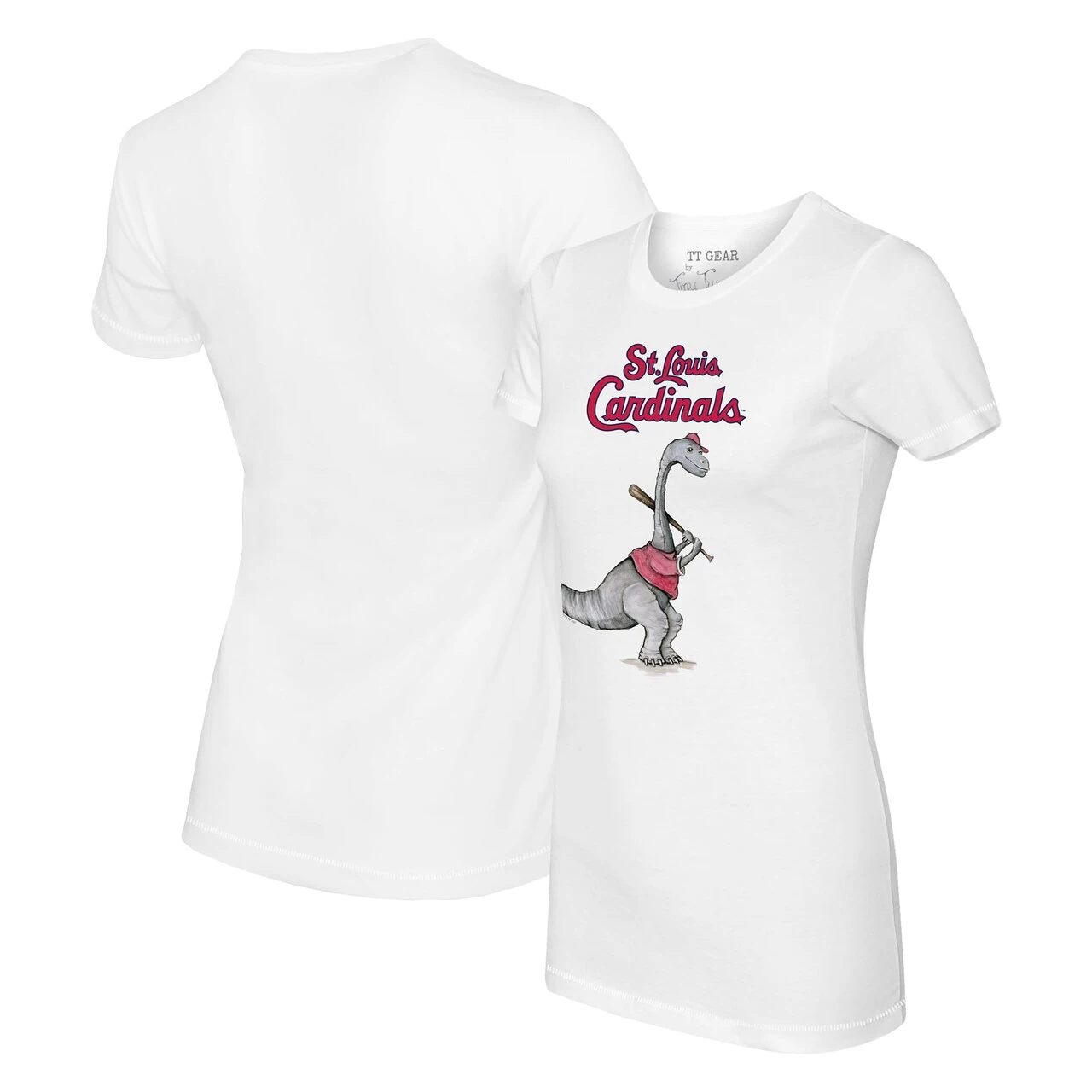 Women's St. Louis Cardinals Tiny Turnip White Bronto T-Shirt 3 Women's St. Louis Cardinals Tiny Turnip White Bronto T-Shirt