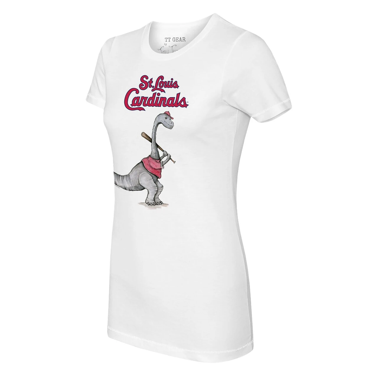 Women's St. Louis Cardinals Tiny Turnip White Bronto T-Shirt 4 Women's St. Louis Cardinals Tiny Turnip White Bronto T-Shirt - Image 2