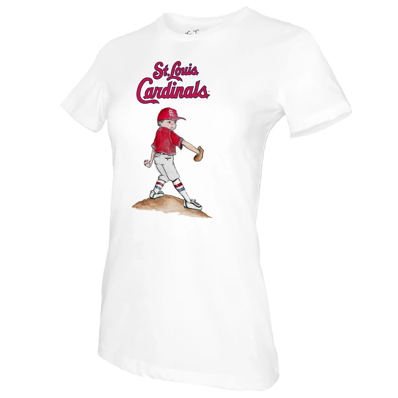 Women's St. Louis Cardinals Tiny Turnip White Clemente T-Shirt 4 Women's St. Louis Cardinals Tiny Turnip White Clemente T-Shirt - Image 2