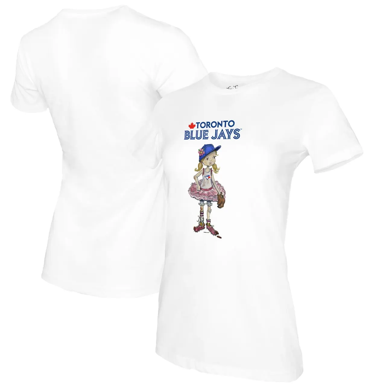 Women's Toronto Blue Jays Tiny Turnip White Baseball Babes T-Shirt 3 Women's Toronto Blue Jays Tiny Turnip White Baseball Babes T-Shirt