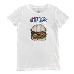 Women's Toronto Blue Jays Tiny Turnip White Burger T-Shirt