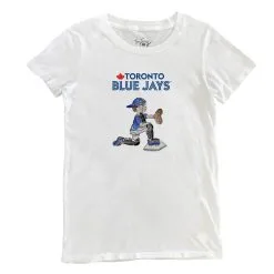 Women's Toronto Blue Jays Tiny Turnip White Caleb The Catcher T-Shirt