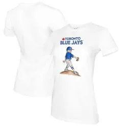 Women's Toronto Blue Jays Tiny Turnip White Clemente T-Shirt