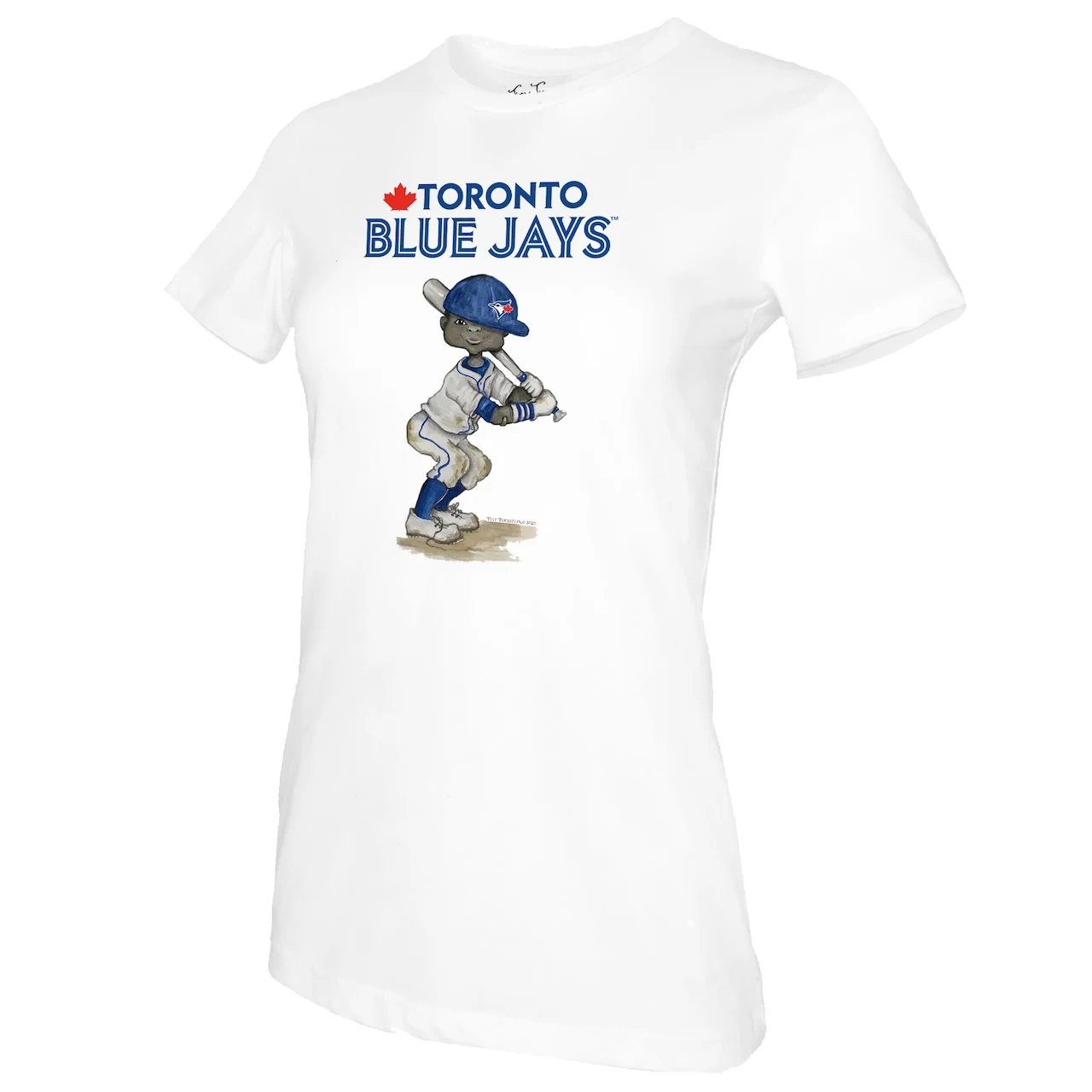 Women's Toronto Blue Jays Tiny Turnip White James T-Shirt 4 Women's Toronto Blue Jays Tiny Turnip White James T-Shirt - Image 2