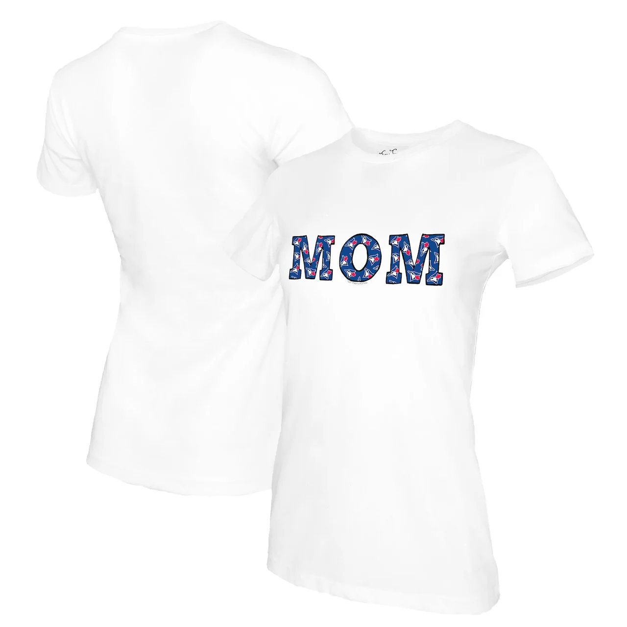 Women's Toronto Blue Jays Tiny Turnip White Mom T-Shirt 3 Women's Toronto Blue Jays Tiny Turnip White Mom T-Shirt