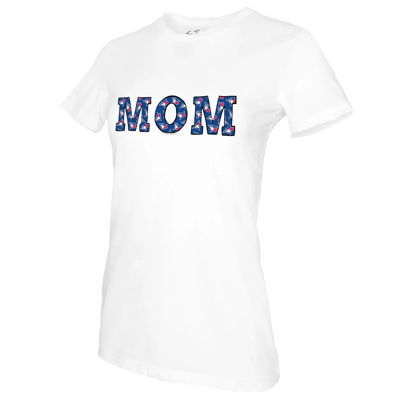 Women's Toronto Blue Jays Tiny Turnip White Mom T-Shirt 4 Women's Toronto Blue Jays Tiny Turnip White Mom T-Shirt - Image 2