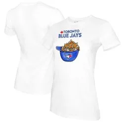 Women's Toronto Blue Jays Tiny Turnip White Nacho Helmet T-Shirt