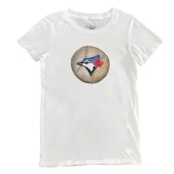 Women's Toronto Blue Jays Tiny Turnip White Stitched Baseball T-Shirt