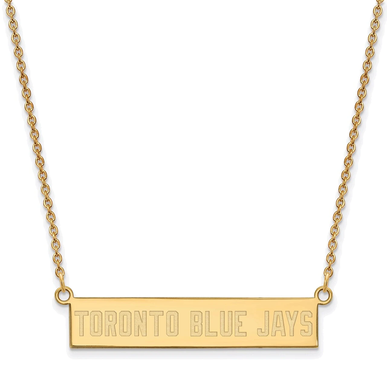 LogoArt Women's Toronto Blue Jays Gold-Plated Sterling Silver Small Bar Necklace 3 LogoArt Women's Toronto Blue Jays Gold-Plated Sterling Silver Small Bar Necklace