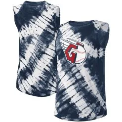 Women's Cleveland Guardians Touch Navy Money Ball Tie-Dye Tank Top