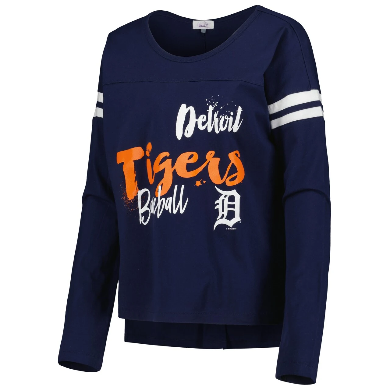 Women's Detroit Tigers Touch Navy Free Agent Long Sleeve T-Shirt 4 Women's Detroit Tigers Touch Navy Free Agent Long Sleeve T-Shirt - Image 2