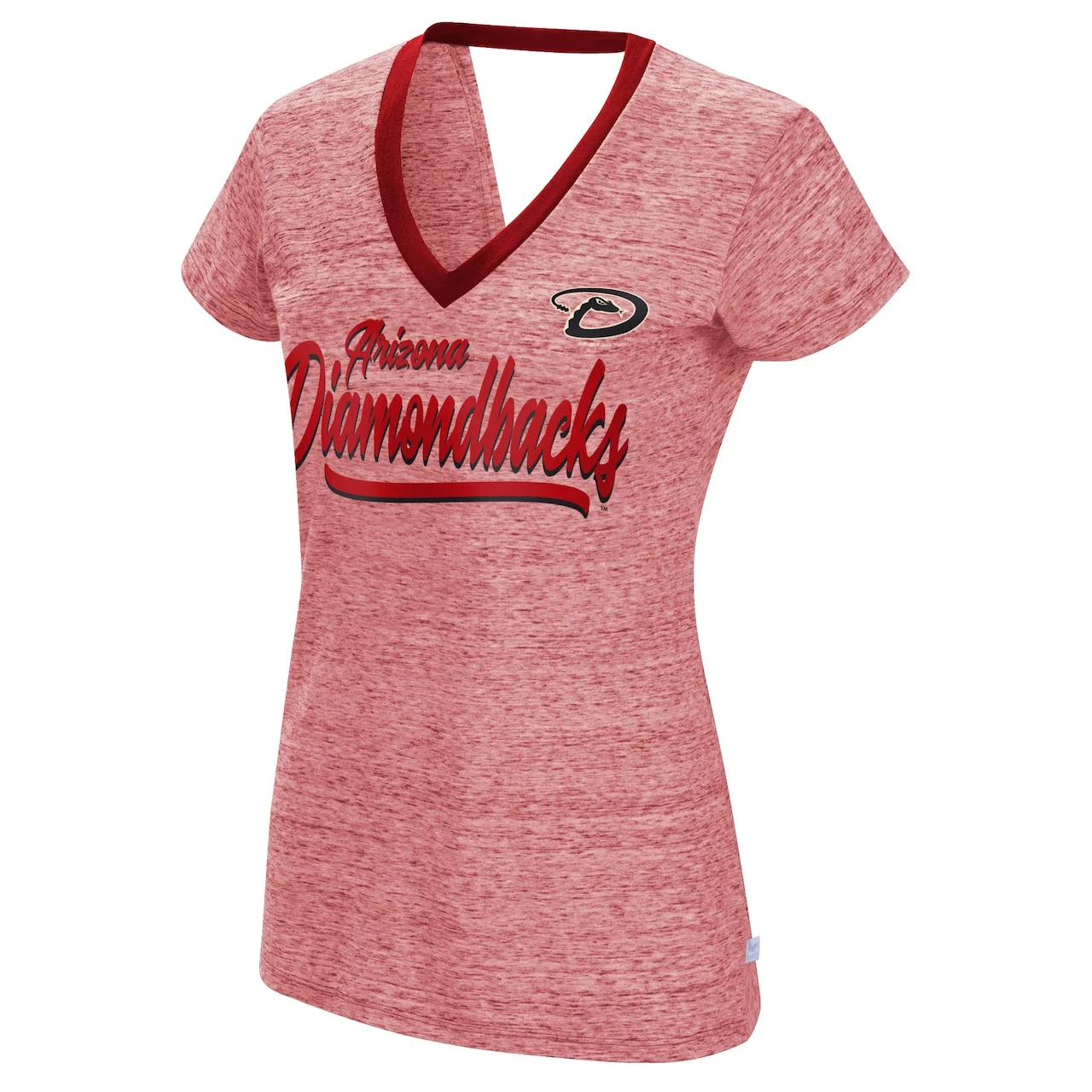 Women's Arizona Diamondbacks Touch Red Halftime Back Wrap Top V-Neck T-Shirt 4 Women's Arizona Diamondbacks Touch Red Halftime Back Wrap Top V-Neck T-Shirt - Image 2