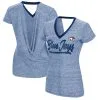 Women's Toronto Blue Jays Touch Royal Halftime Back Wrap Top V-Neck T-Shirt