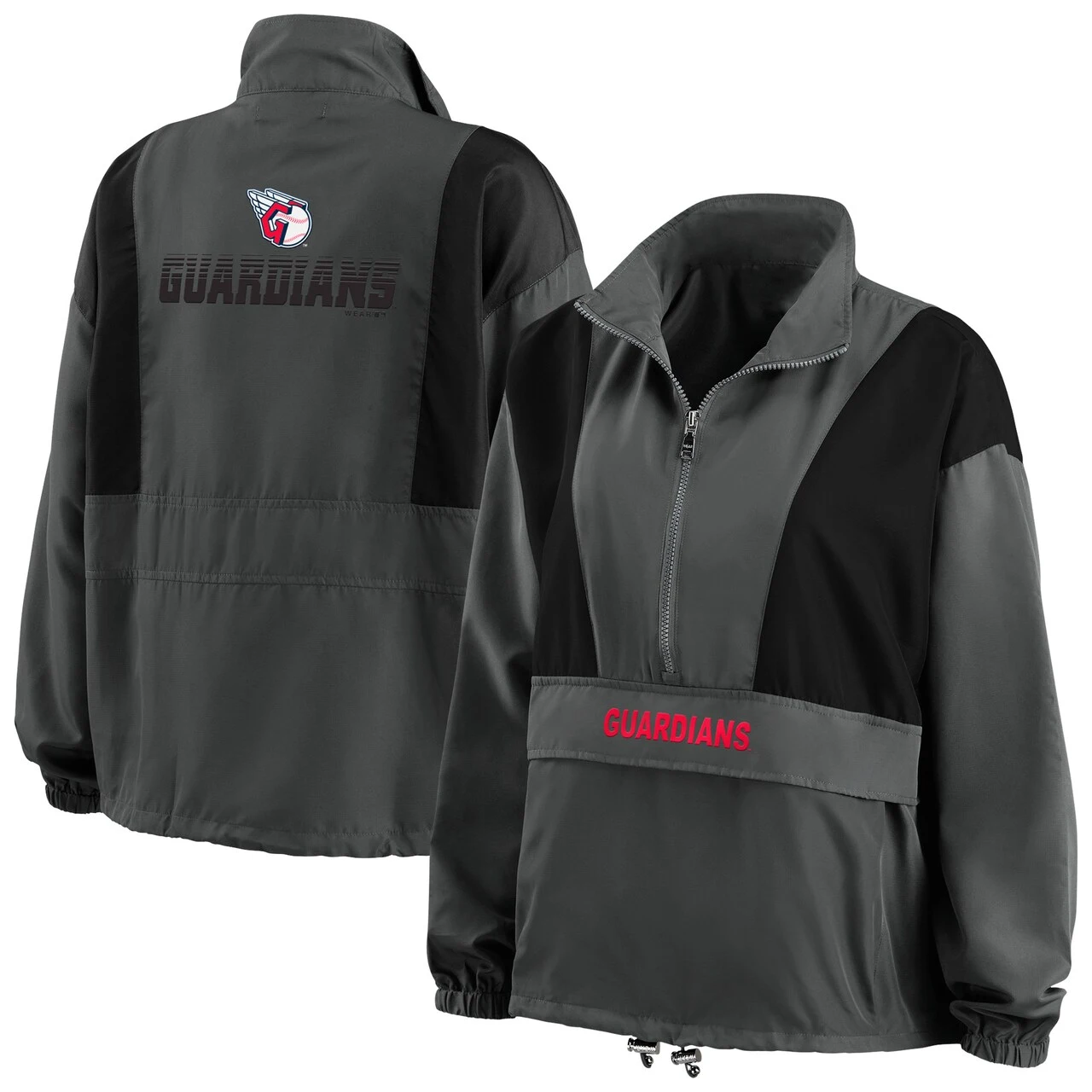 Women's Cleveland Guardians WEAR By Erin Andrews Charcoal Packable Half-Zip Jacket 3 Women's Cleveland Guardians WEAR By Erin Andrews Charcoal Packable Half-Zip Jacket
