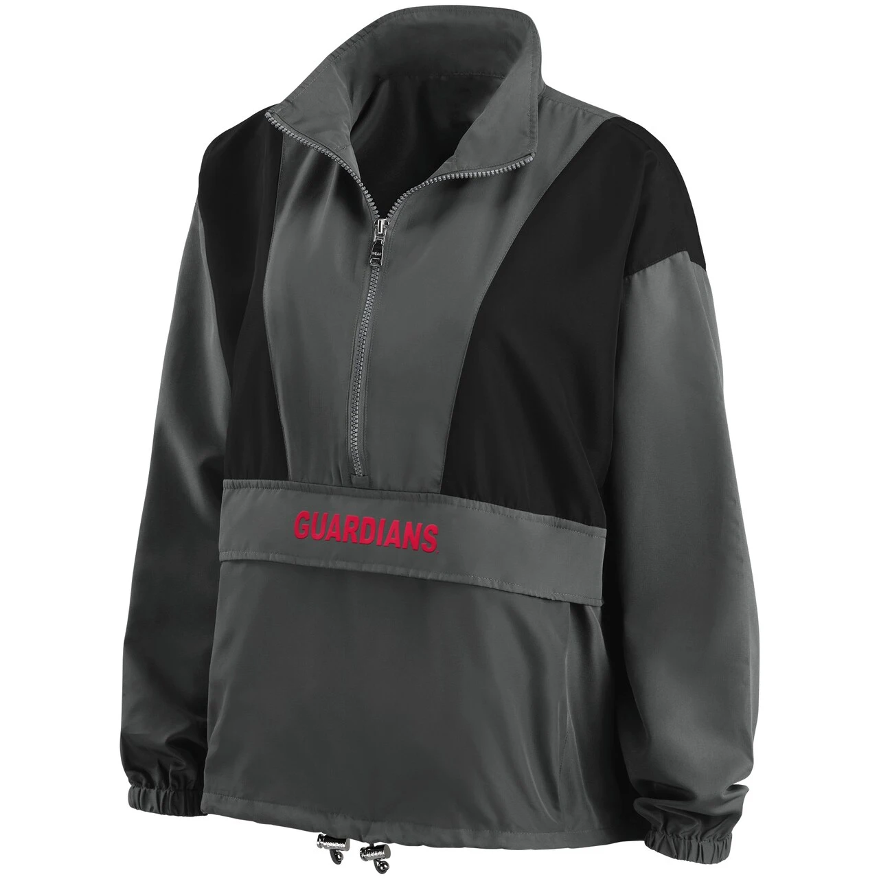 Women's Cleveland Guardians WEAR By Erin Andrews Charcoal Packable Half-Zip Jacket 4 Women's Cleveland Guardians WEAR By Erin Andrews Charcoal Packable Half-Zip Jacket - Image 2