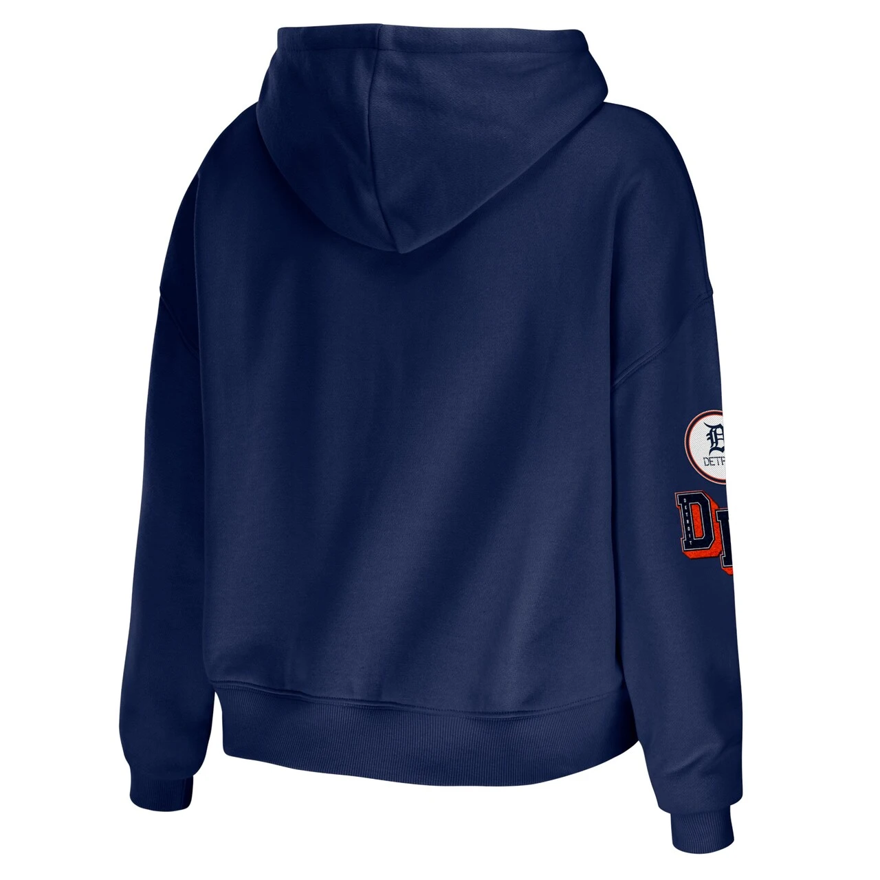 Women's Detroit Tigers WEAR By Erin Andrews Navy Modest Patches Cropped Pullover Hoodie 5 Women's Detroit Tigers WEAR By Erin Andrews Navy Modest Patches Cropped Pullover Hoodie - Image 3