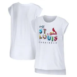 Women's St. Louis Cardinals WEAR By Erin Andrews White Greetings From T-Shirt
